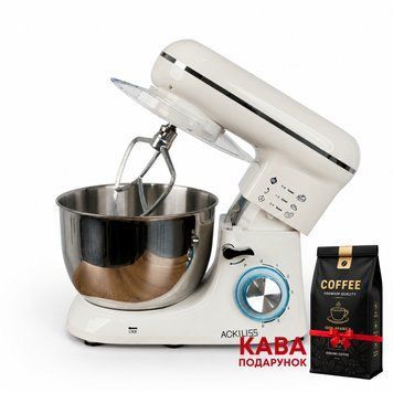 Планетарний міксер-тістоміс ACKILISS ACL-95753W 1300 Вт із чашею 5л + ПОДАРУНОК: Кава мелена арабіка 250 г ACL-95753W фото
